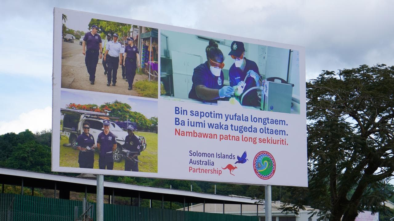 Solomon Islands Australia Partnership signage (file image)