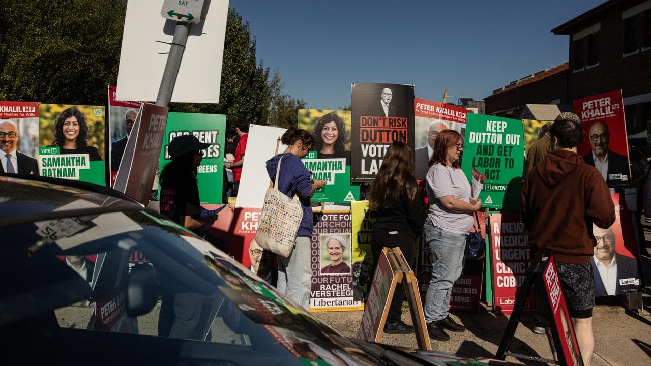 People line up to cast their vote (file image)