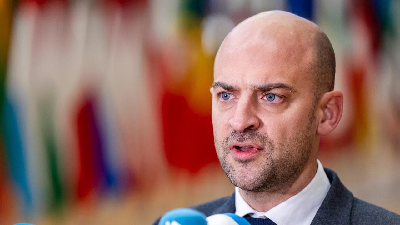 French Foreign Minister Jean-Noel Barrot speaks in Brussels