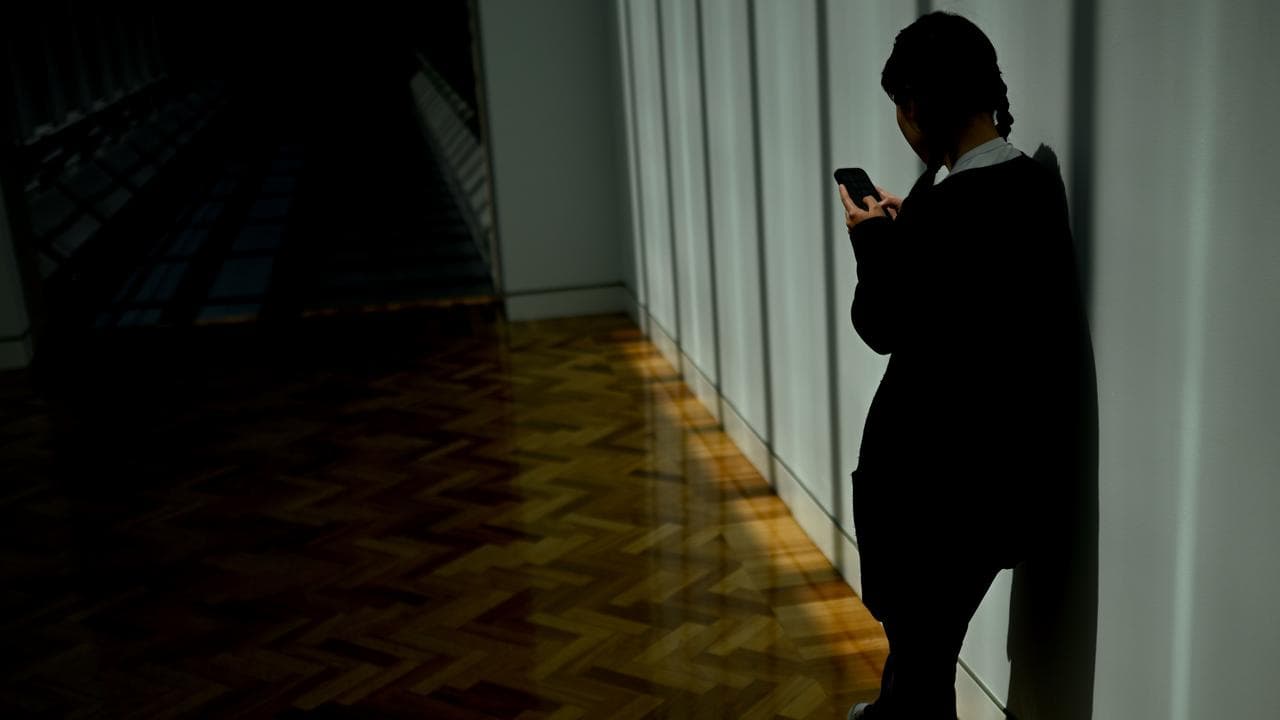 a young woman on her mobile phone