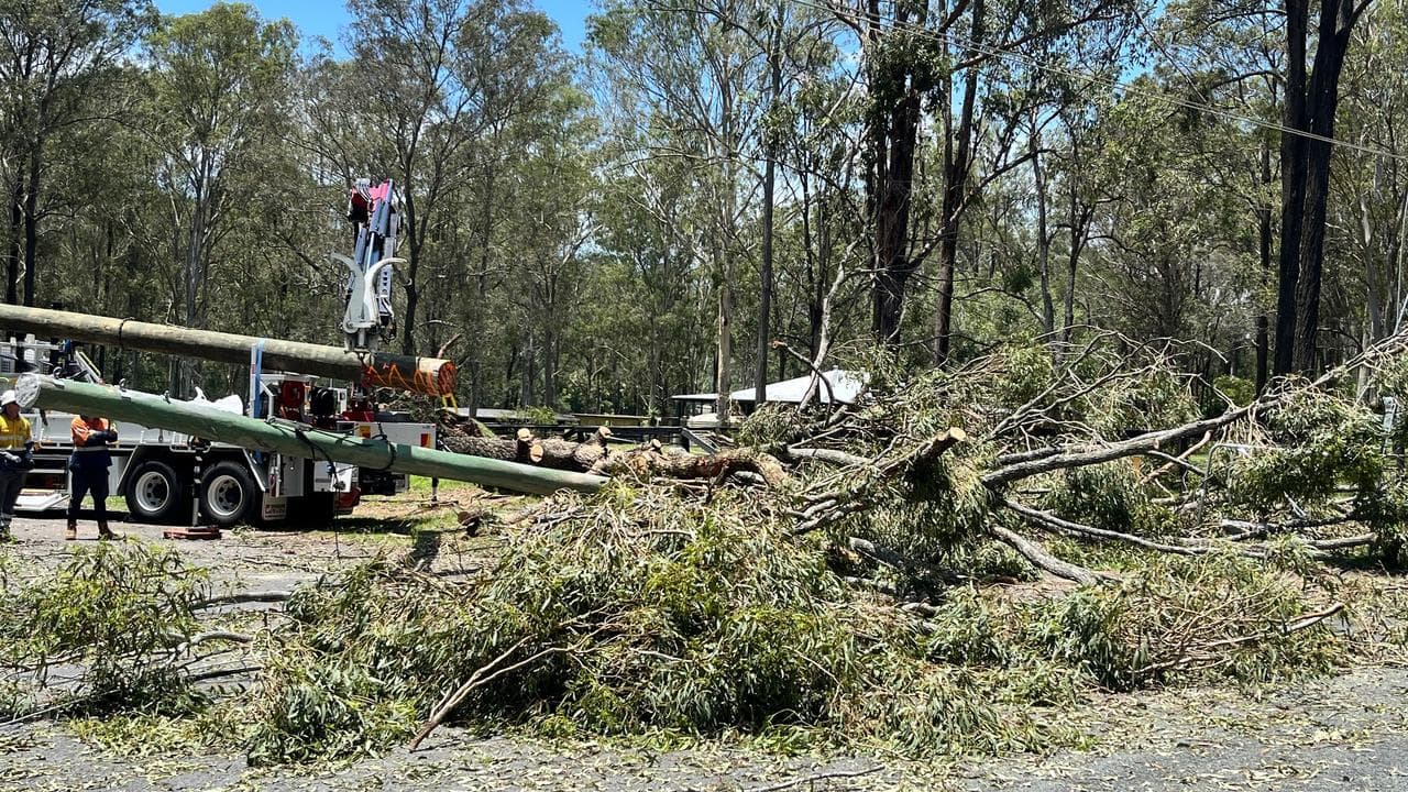 Emergency crews work in Logan Village