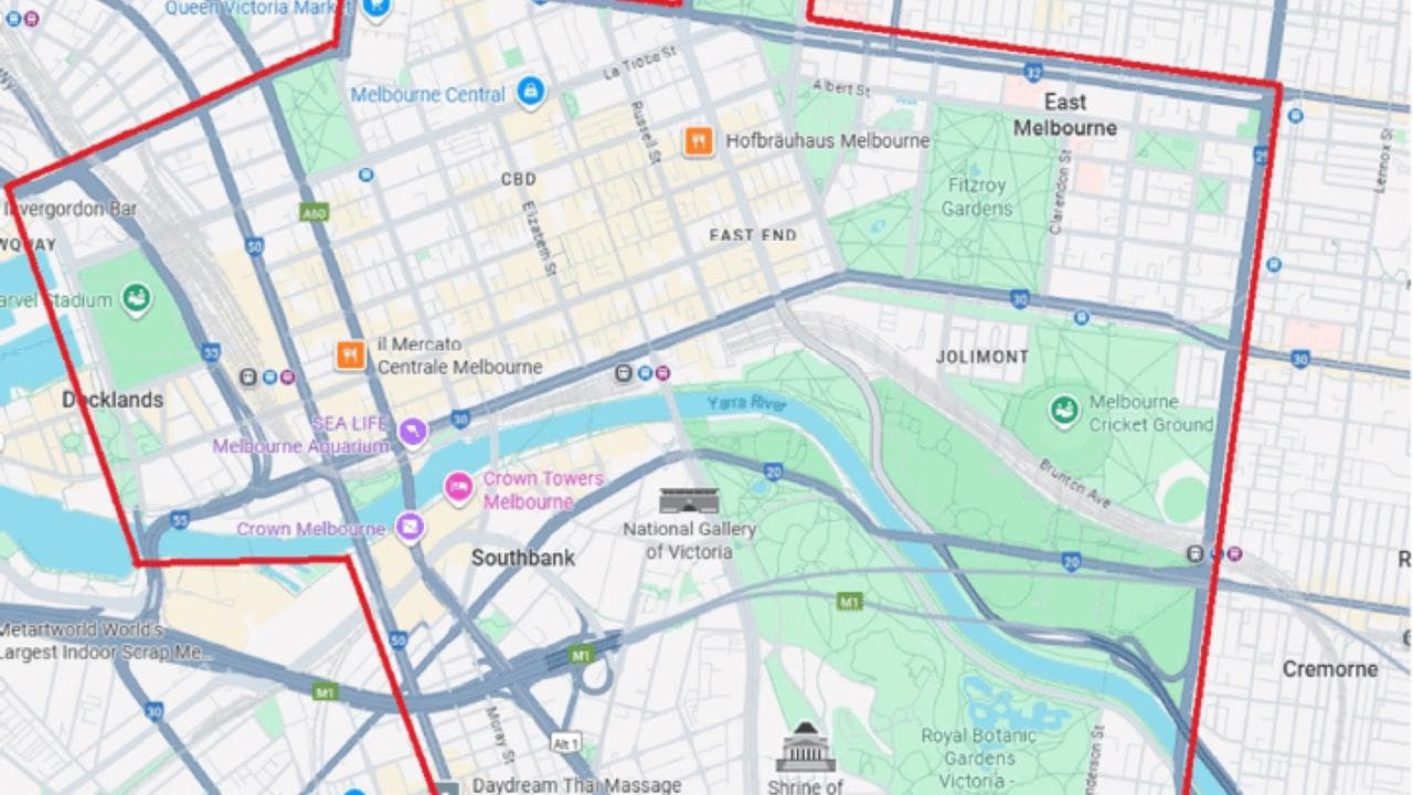 A map depicting the designated area