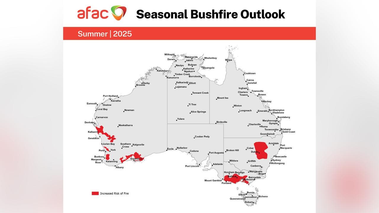 The AFAC Seasonal Bushfire Outlook for Summer 2025