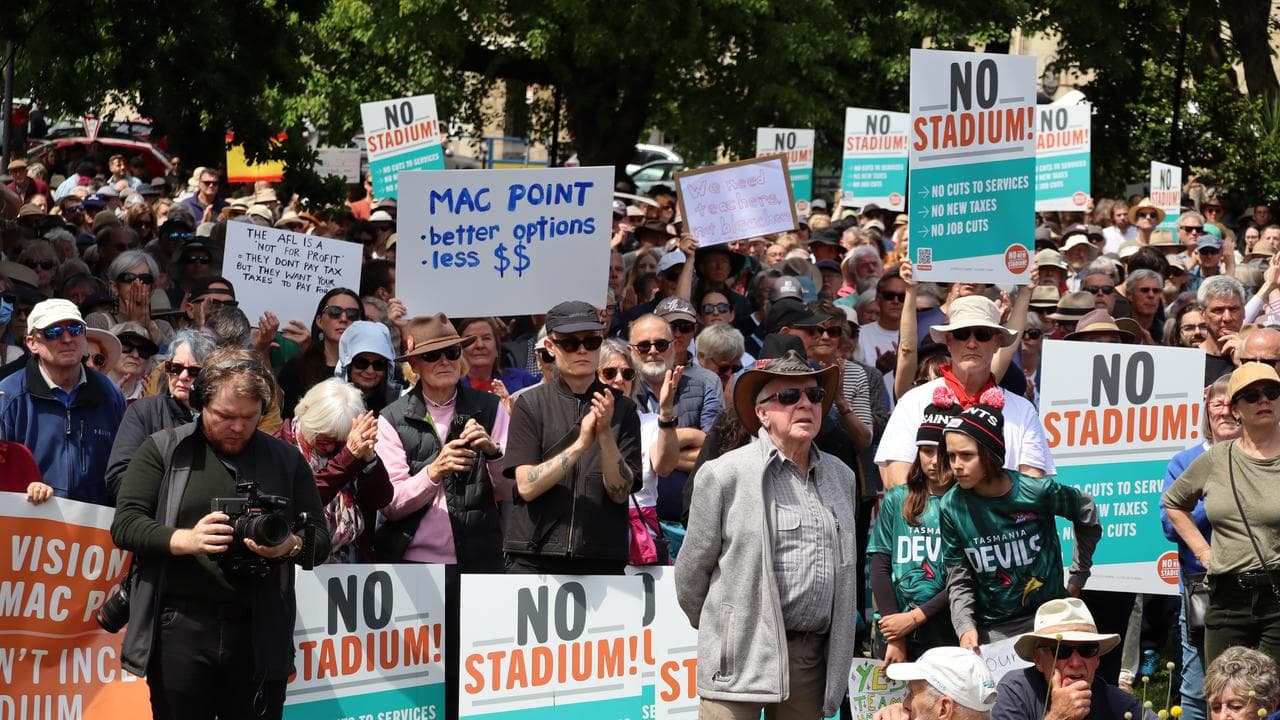 An anti-stadium rally (file image)