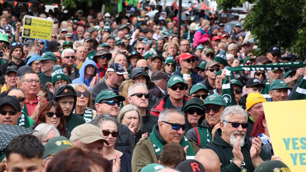 Supporters of a proposed stadium at Macquarie Point