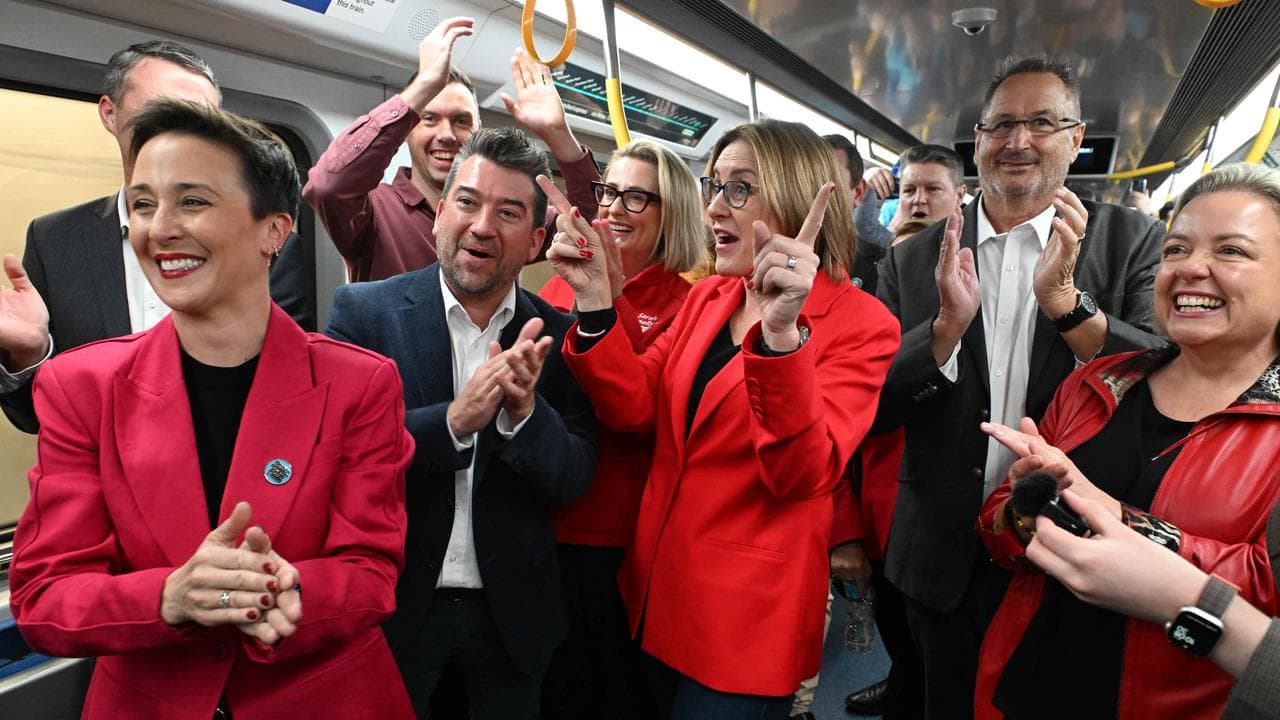 Victorian Premier Jacinta Allan takes the first train