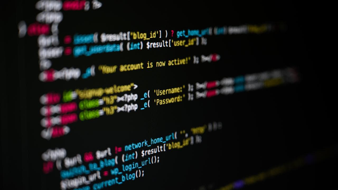 Code displayed on a computer screen