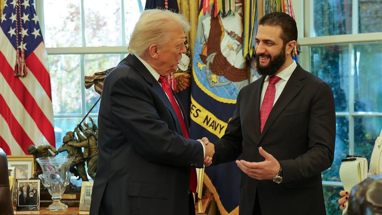 Donald Trump and Syria's President Ahmad al-Sharaa