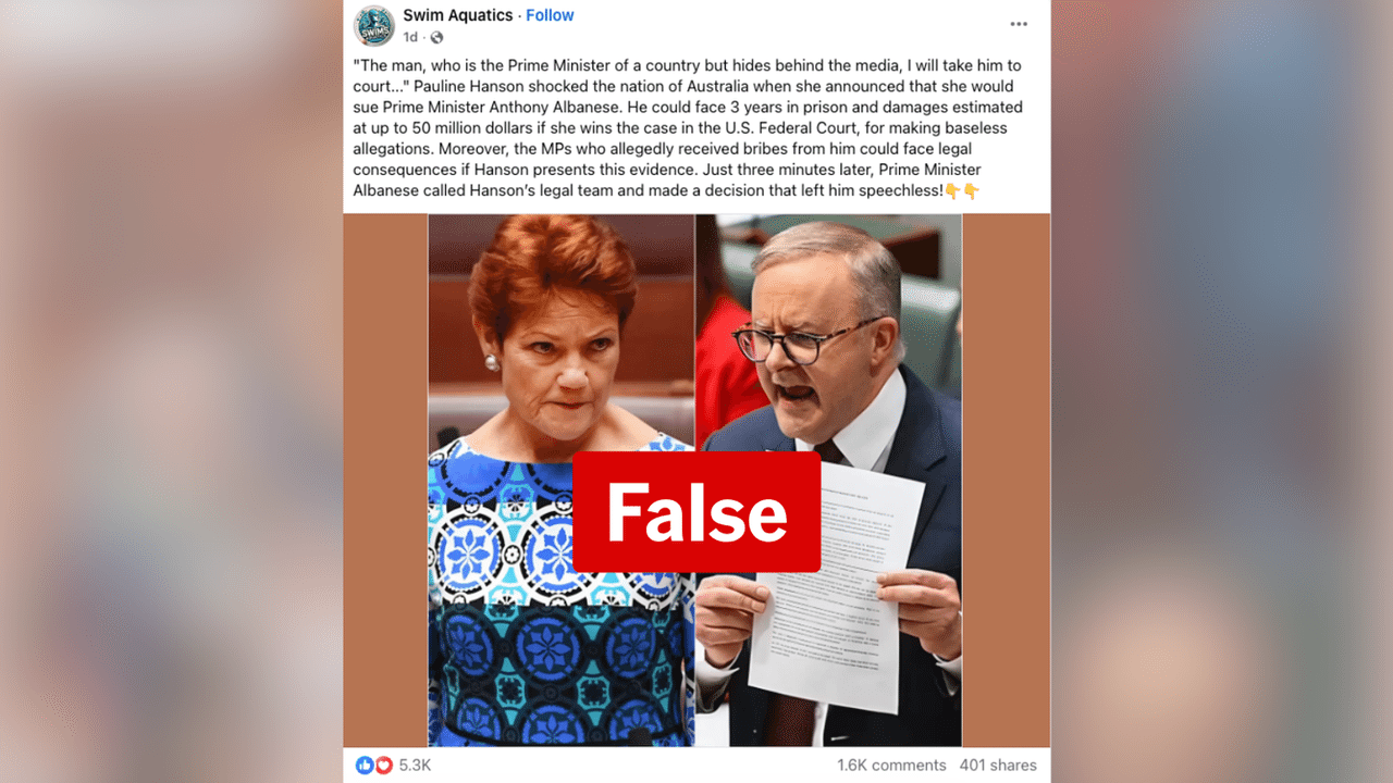 A screenshot of a Facebook post.