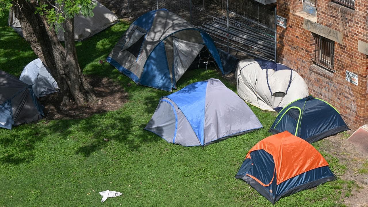 An encampment of homeless people (file image)