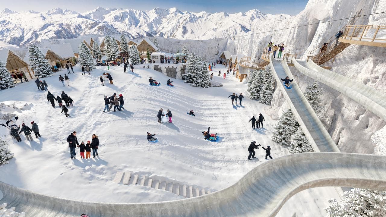 A digitally rendered image of Winter Sports World