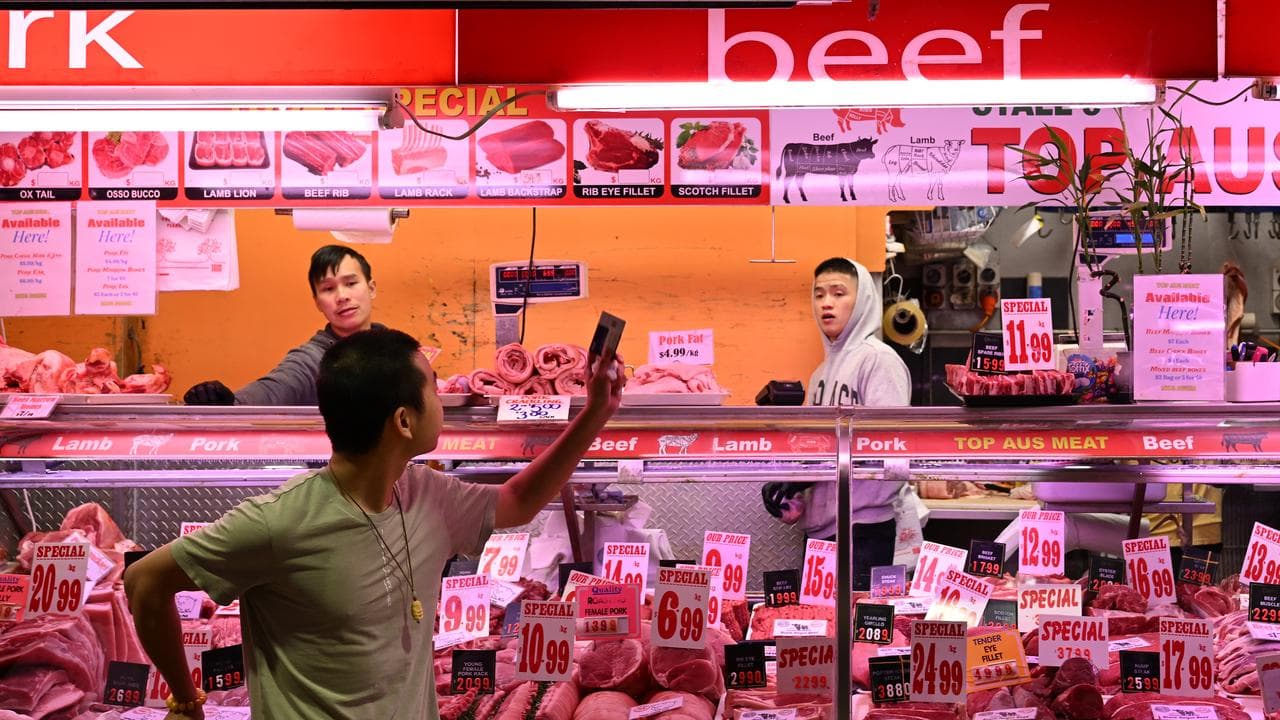Meat for sale at a market (file image)