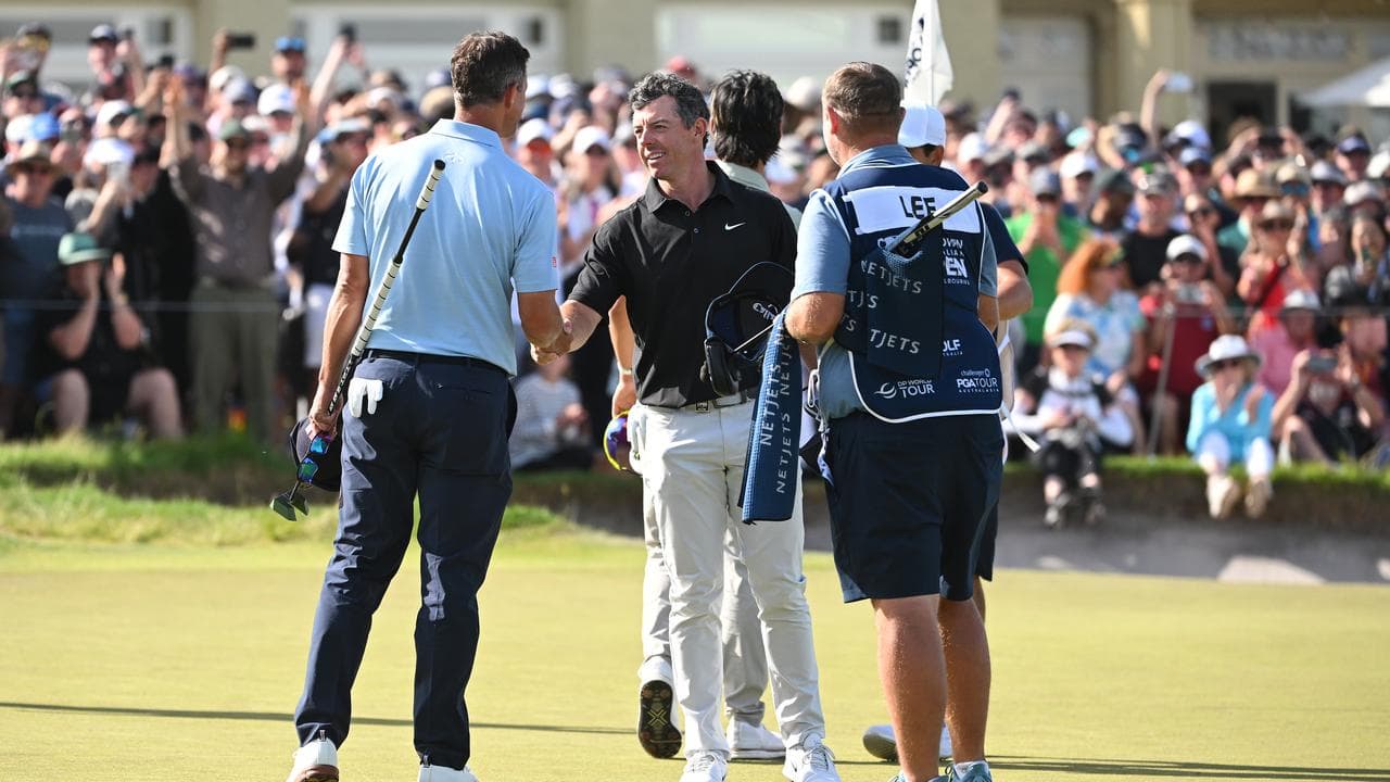 Adam Scott, Rory McIlroy and Min Woo Lee