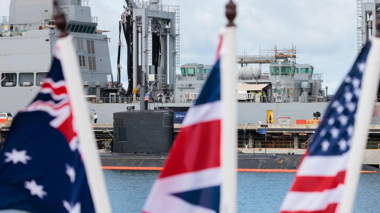 National flags of the Australia, Great Britain and the USA