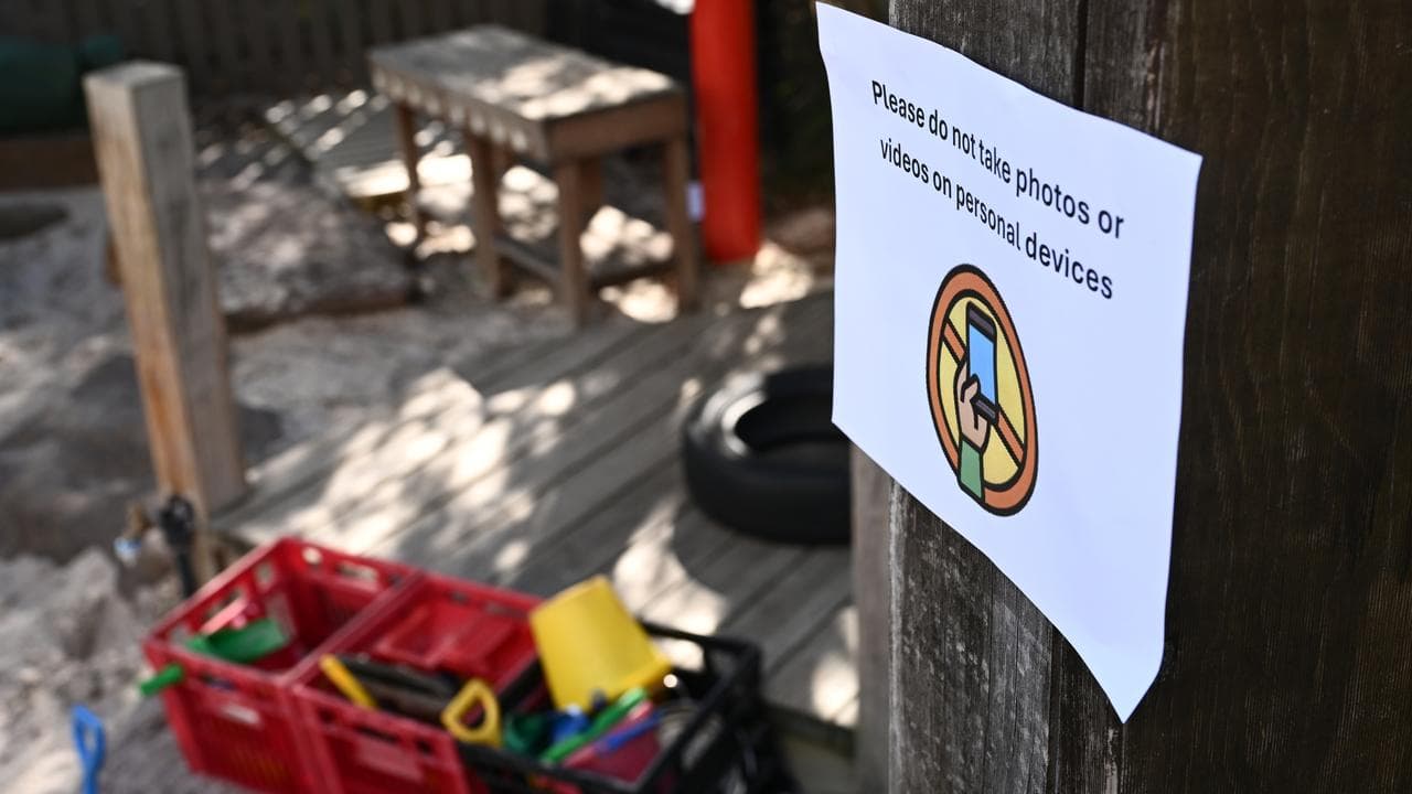 Signage prohibiting the use of personal devices (file image)