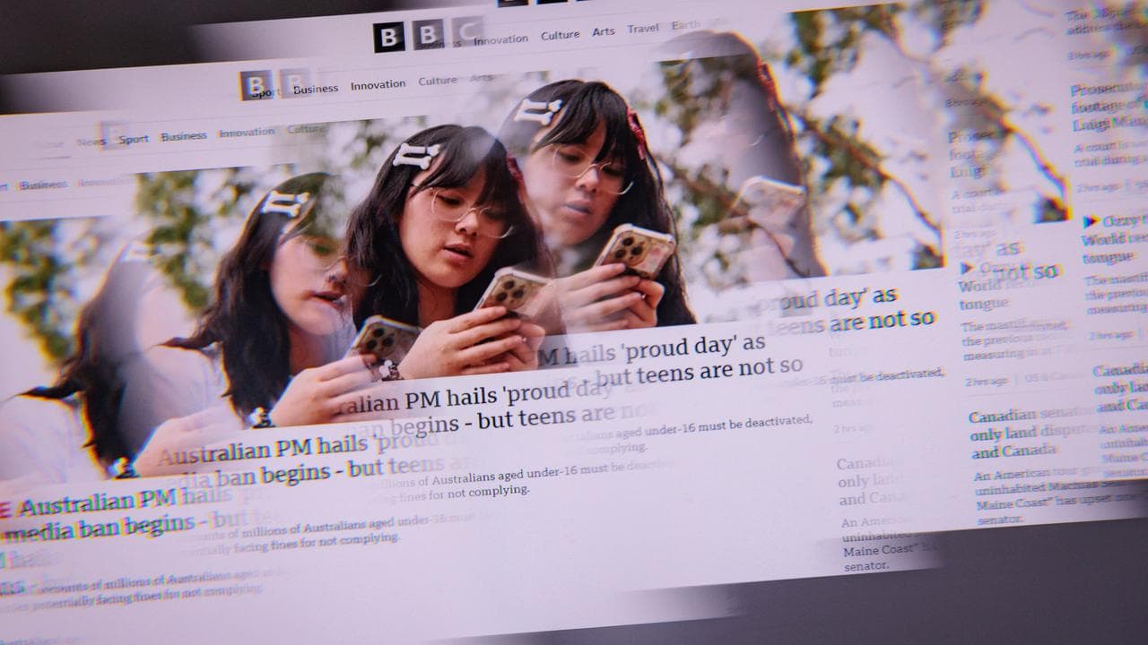 Social media ban mastheads and headlines