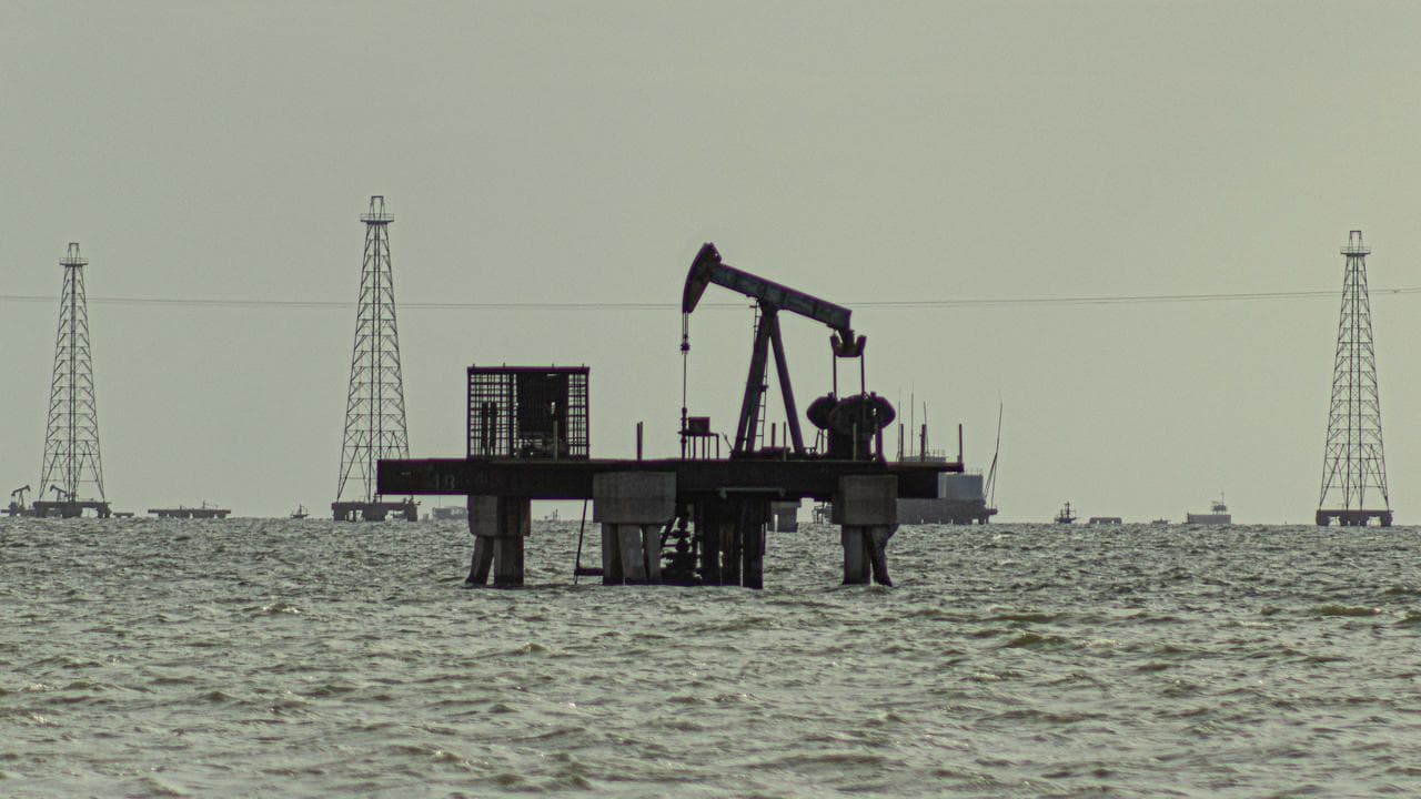 Oil platforms in Cabimas, Venezuela