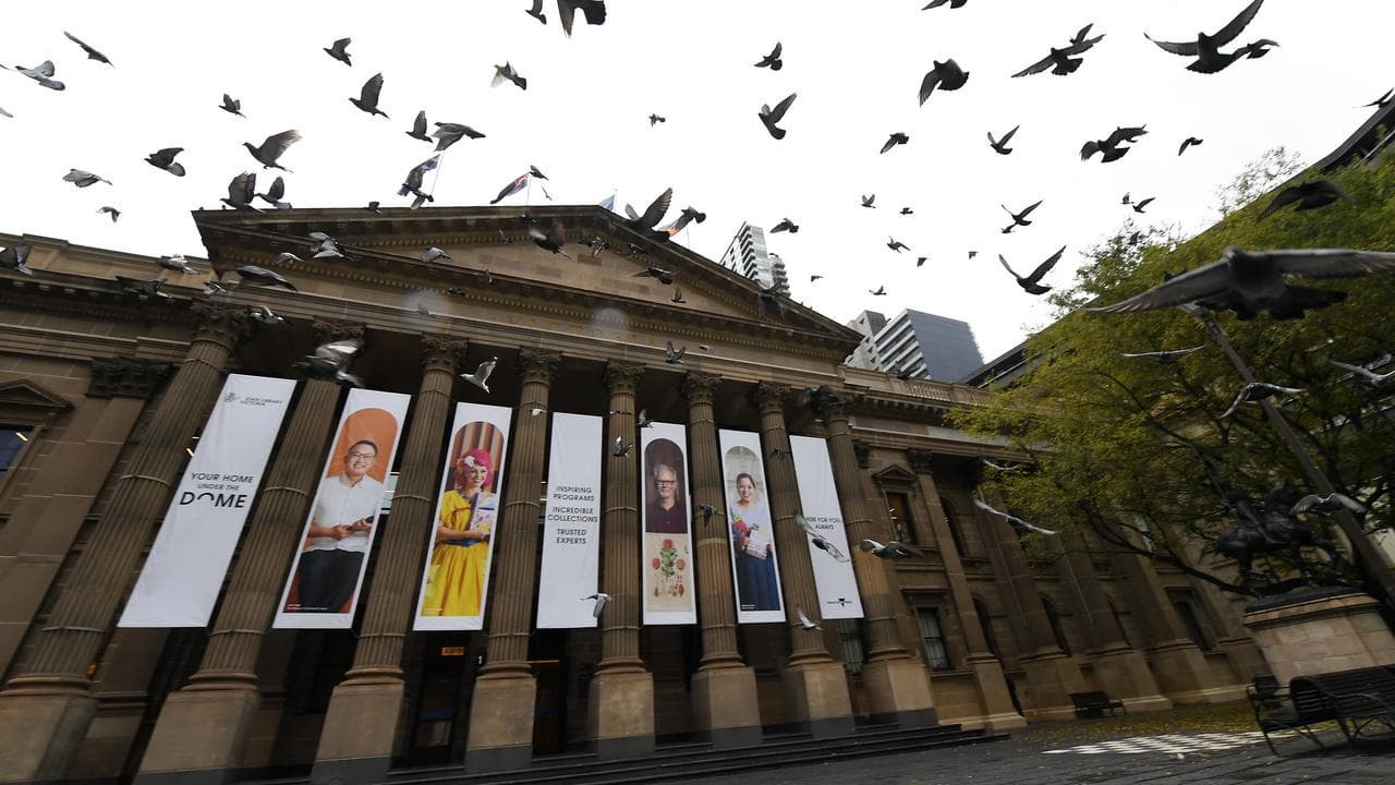 Pigeons outside of the Victorian State Library (file image)