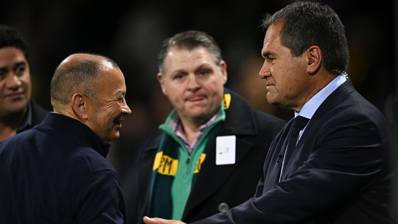 (L-R) Eddie Jones and Dave Rennie.