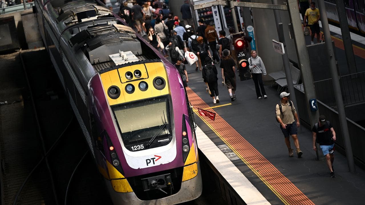 A V/Line service at Southern Cross Station in Melbourne,