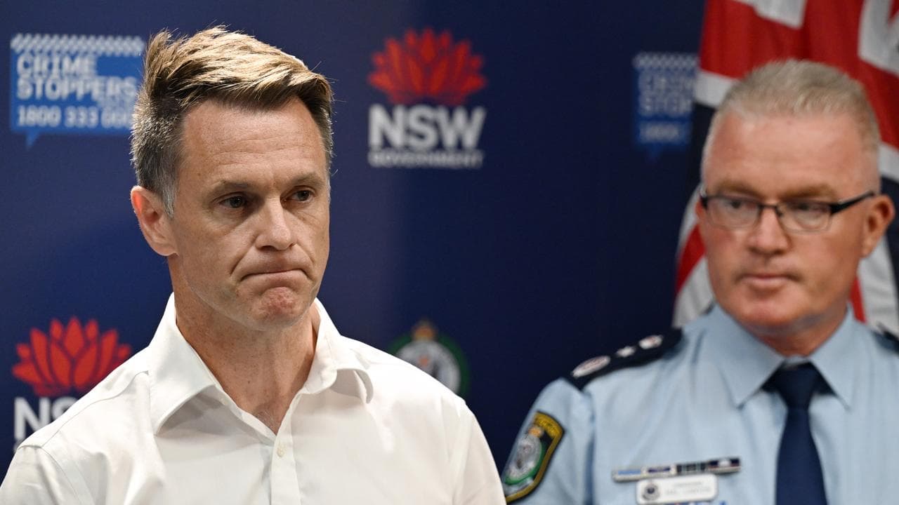NSW Police Commissioner Mal Lanyon and Premier Chris Minns.