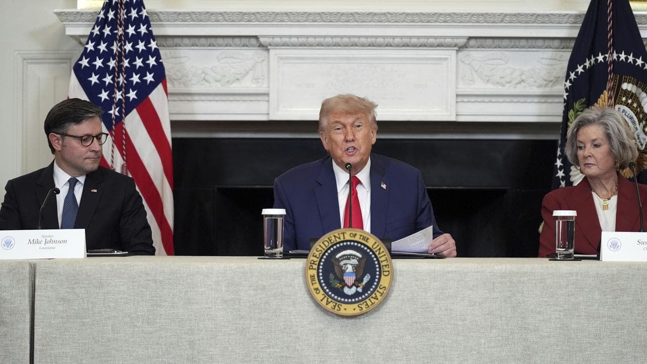 House Speaker Mike Johnson, Donald Trump, Susie Wiles