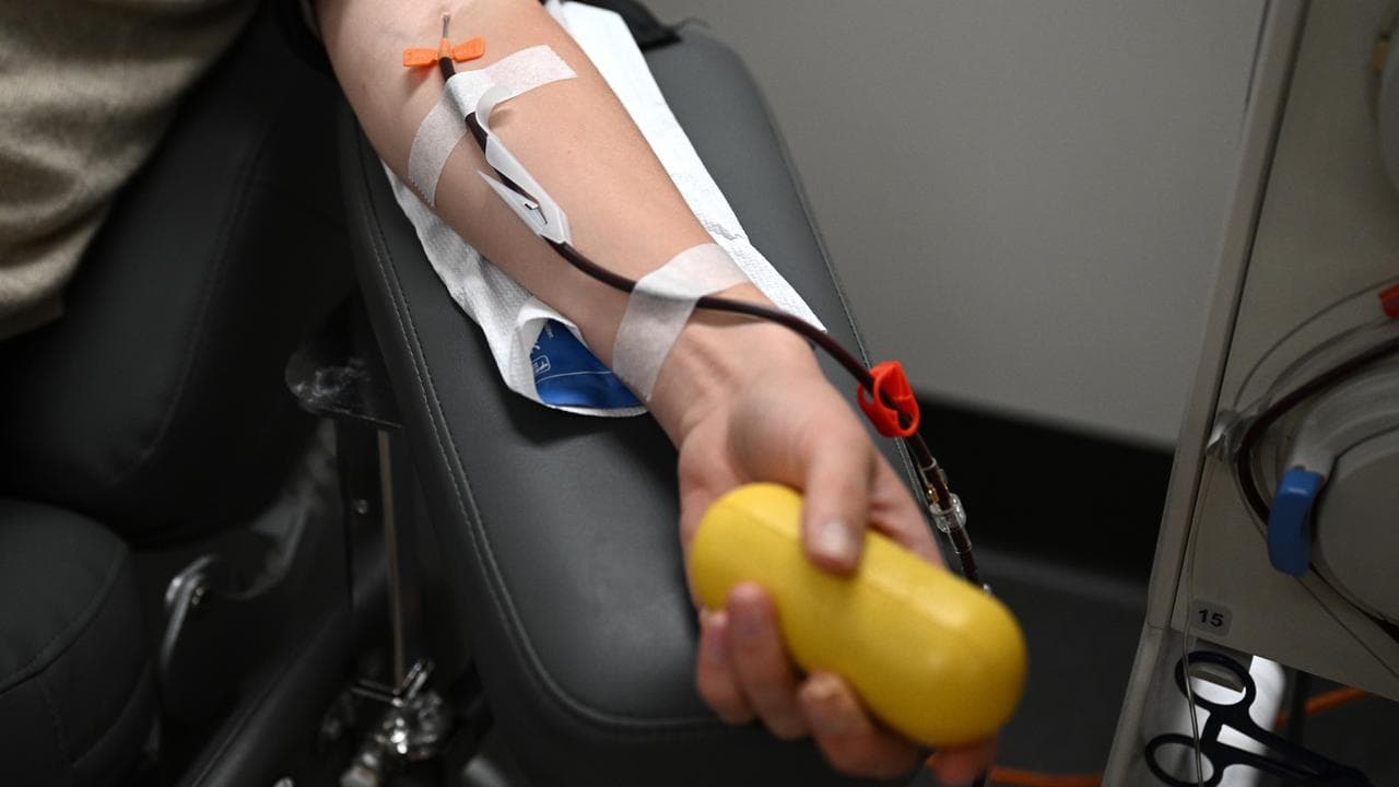 A person giving a blood donation
