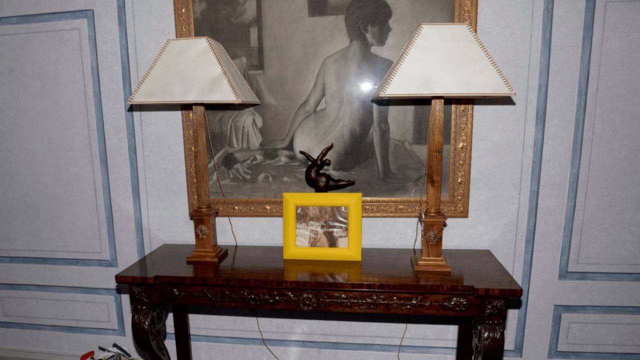 a collection of art in Jeffrey Epstein's home