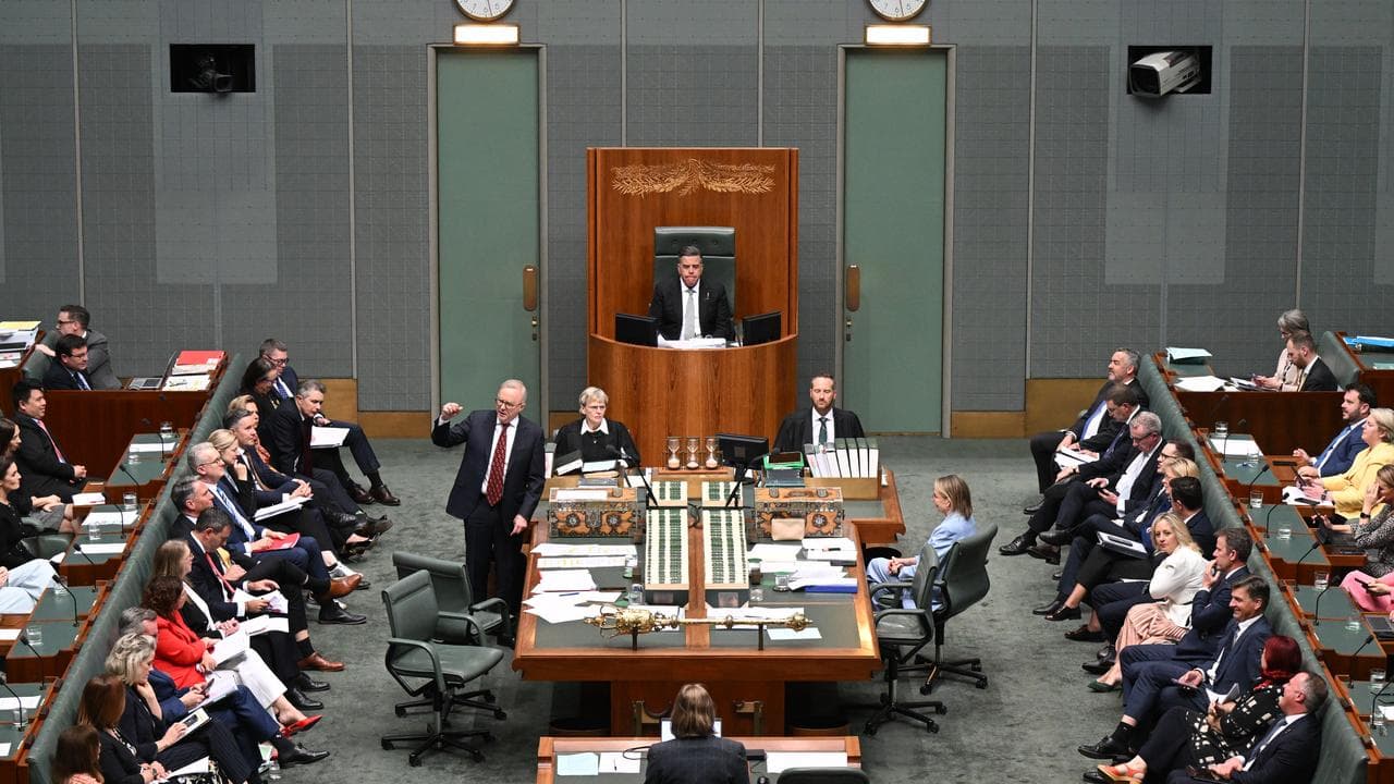 Question time in Parliament House in Canberra