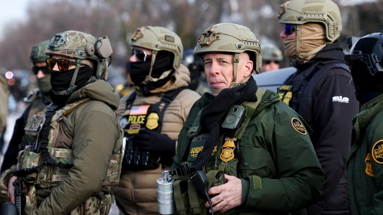 ICE agents and police in Minnesota