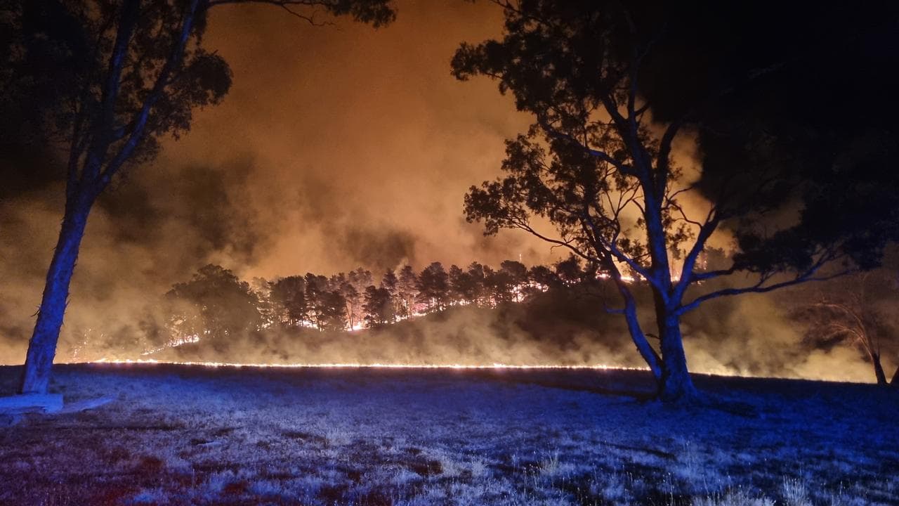 The bushfire burning in Longwood in regional Victoria