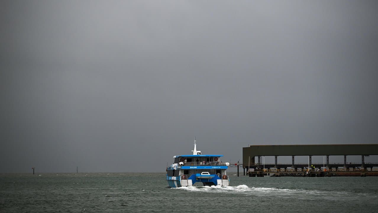 Sealink ferry heads out of the Townsville port area