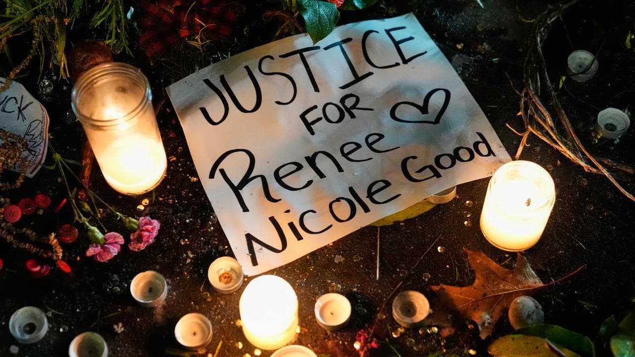 A sign for Renee Good in Portland, Oregon