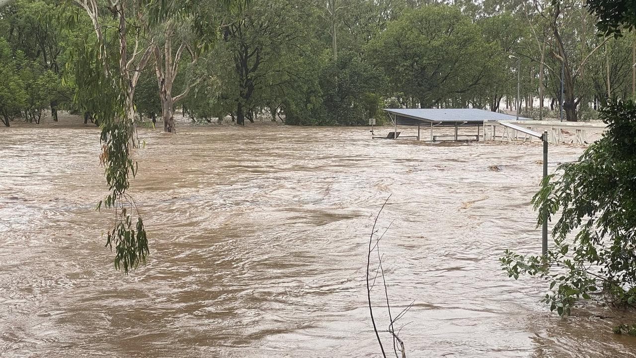 Flooding in the central Queensland town of Clermont after Cyclone Koji