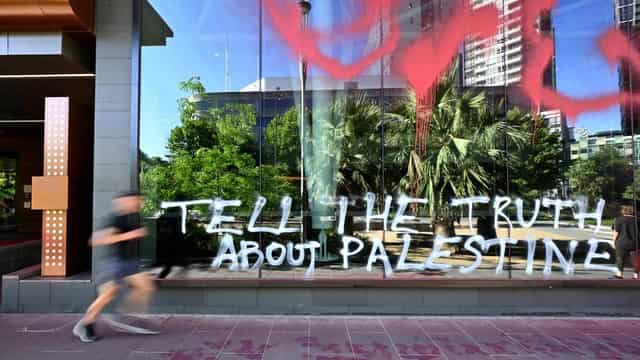 'Tell the truth': ABC office vandalised for second time