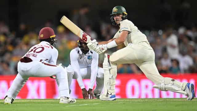 Windies lead by 35 runs after bold Cummins declaration