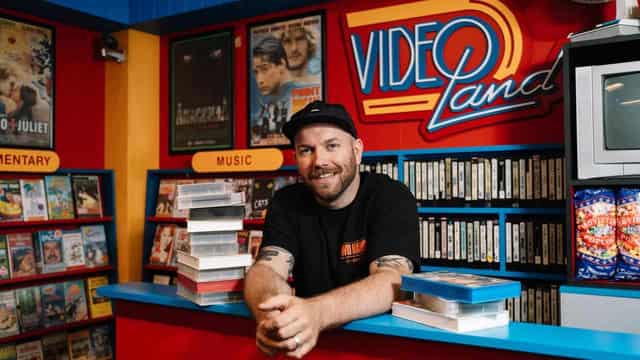 Artist rewinds tape to 1990s with video store replica