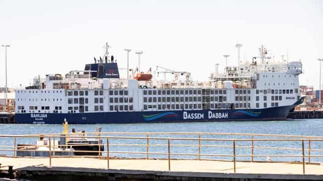 Ship docks to unload livestock after weeks-long voyage