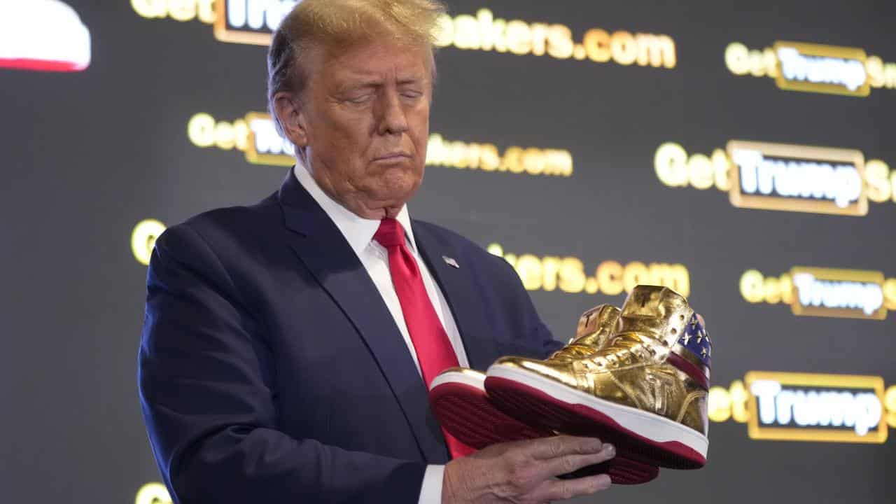 Trump hawks $600 branded high-top shoes at Sneaker Con