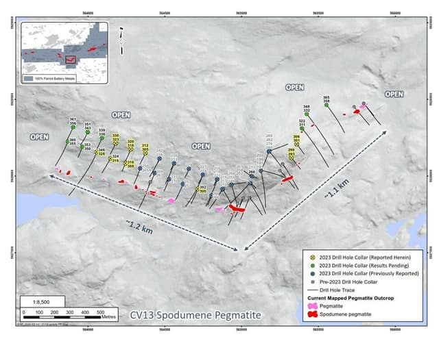 Patriot Announces Additional 2023 Drill Results at CV13 and Provides Infrastructure Development Update, Corvette, Quebec, Canada