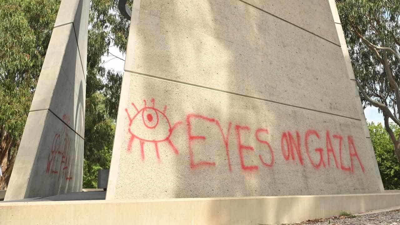 Vietnam War monument vandalised with Gaza message