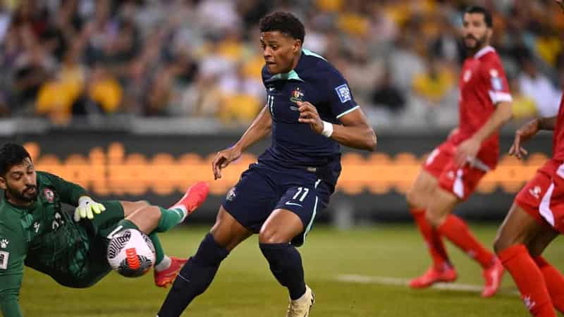 Goodwin steals the show as Socceroos thump Lebanon 5-0