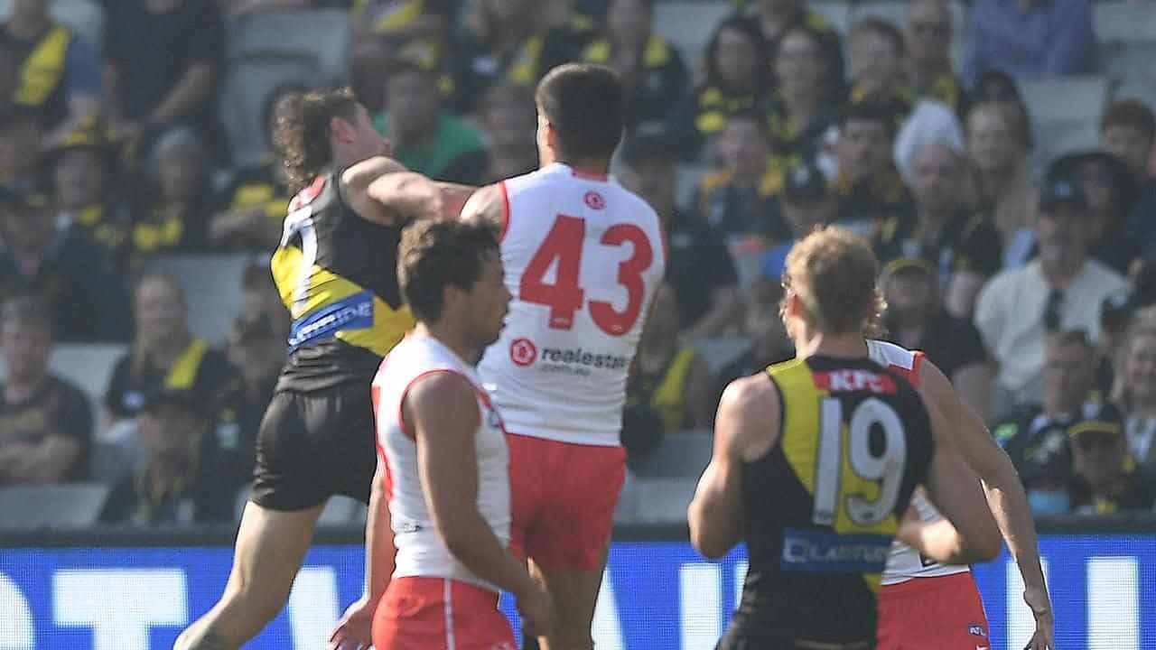 Tigers' Baker to serve one-game AFL ban for high bump