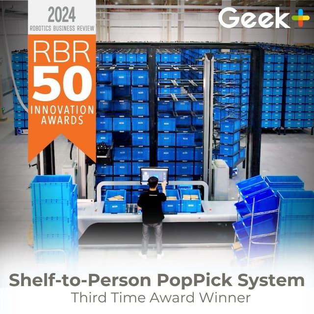 Geek+ awarded RBR innovation award for third time, named among globe's top robotics innovators