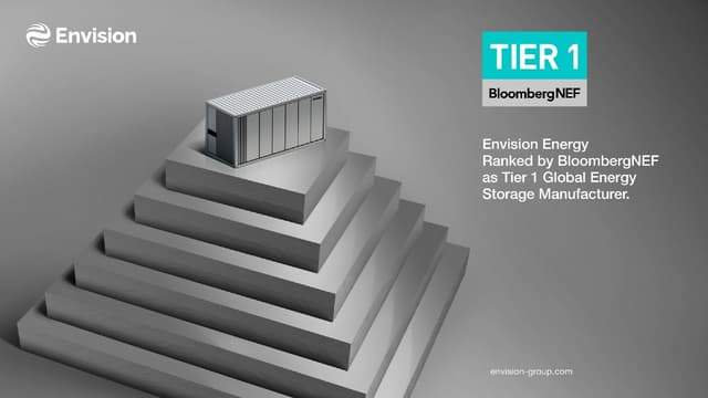 Envision Energy Ranked by BloombergNEF as Tier 1 Global Energy Storage Manufacturer