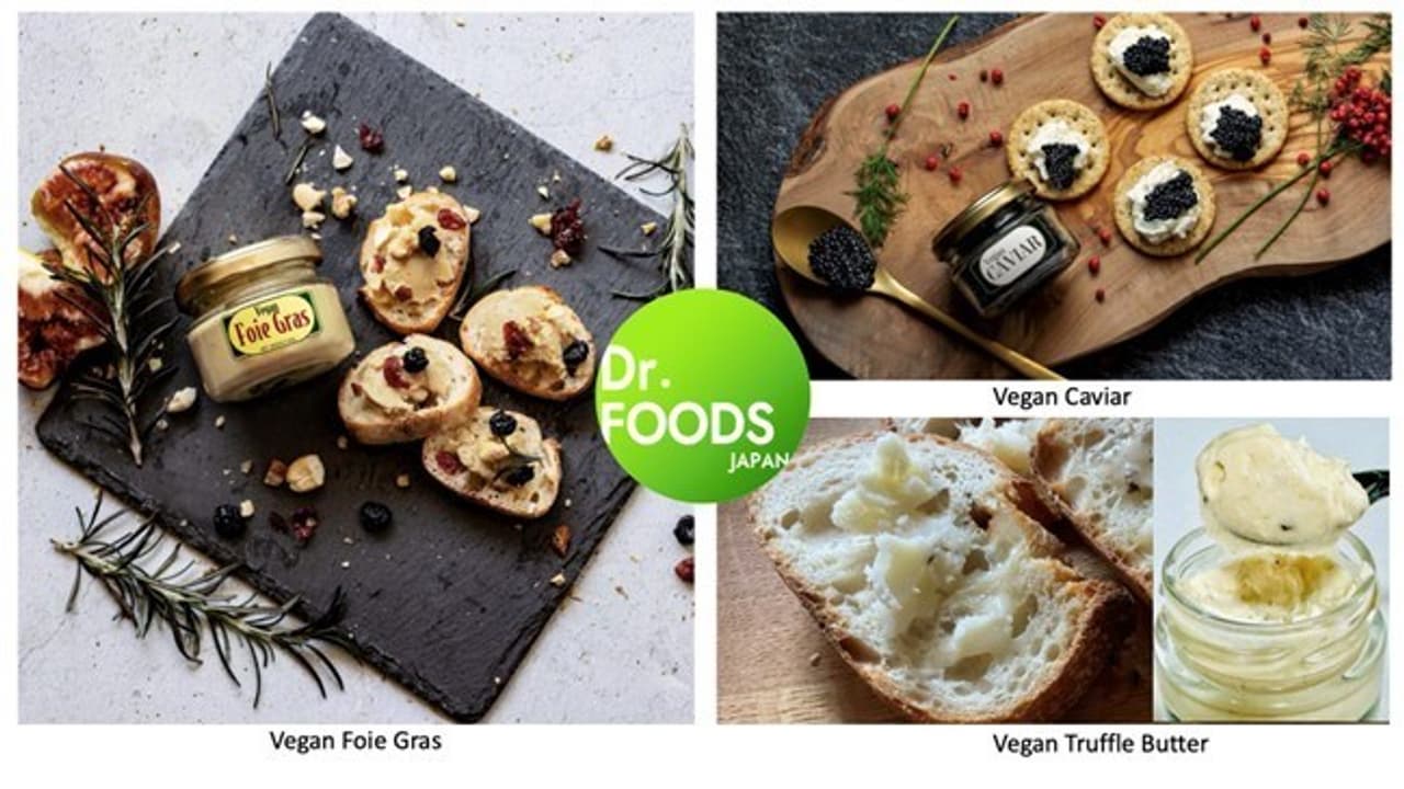 "VEGAN FOIE GRAS", "VEGAN CAVIAR" and "VEGAN TRUFFLE BUTTER" -- The World's Top 3 delicacies made with 100% Plant-Based, now available from JAPAN by Dr. Foods.