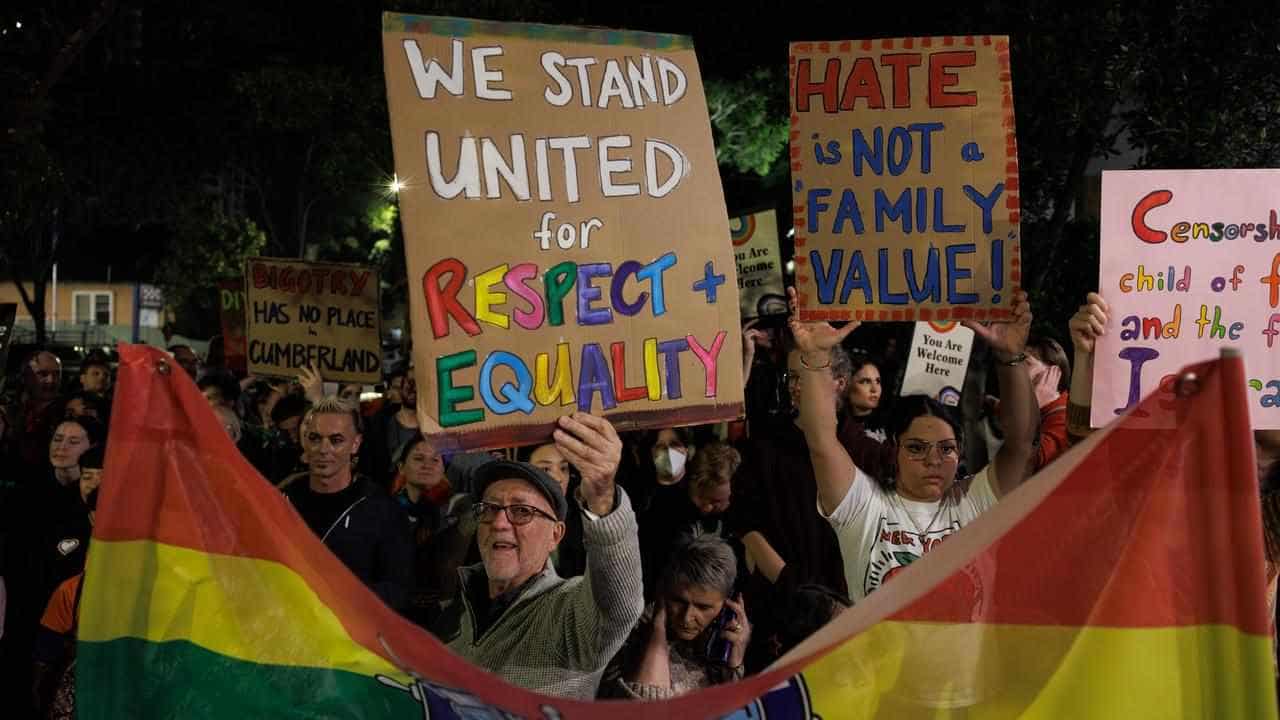 'Hate is not a family value': book ban protesters erupt