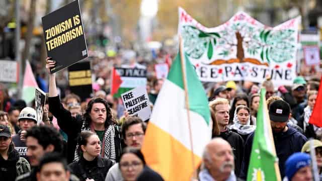 Pro-Palestine protesters shut down major intersection