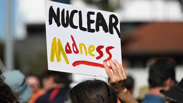 'Duttonheimer': Qld protesters lash LNP's nuclear plan