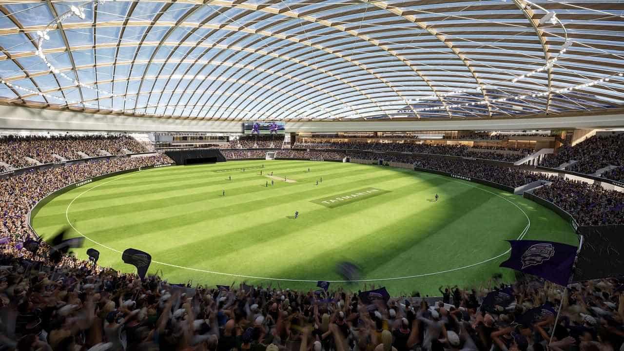 Tasmania's AFL stadium design world first cricket plans